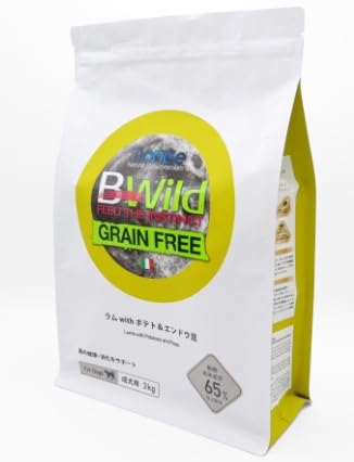 【成犬用 イタリア製ドッグフード 3kg】BWild ビーワイルド ラム with ポテト＆エンドウ豆 1歳～ グレインフリー ペットフード ドライフード 穀物不使用 高タンパク 総合栄養食 羊肉 野