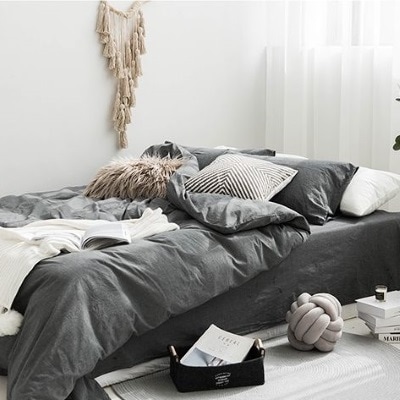 Sカラー豊富清潔感あふれる シンプルおしゃれ コットン ベッドカバー3点セット