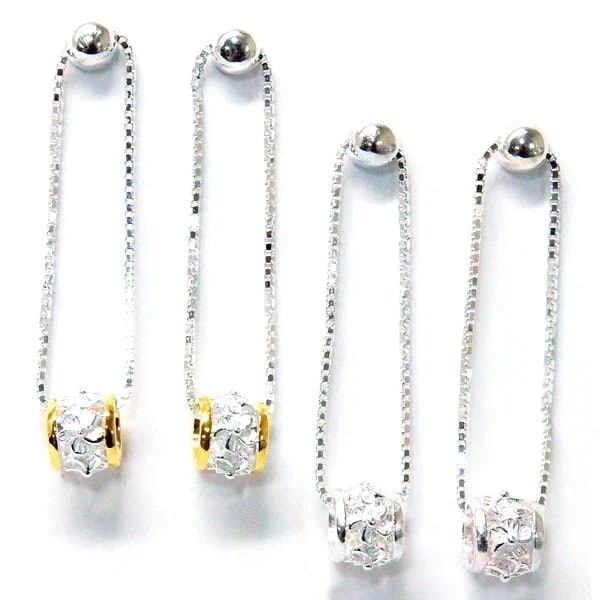 ハワイアンジュエリー スタッドピアス バレル 樽 プルメリア 花 ベネチアンチェーン レディース シルバー925 イエローゴールド/シルバー