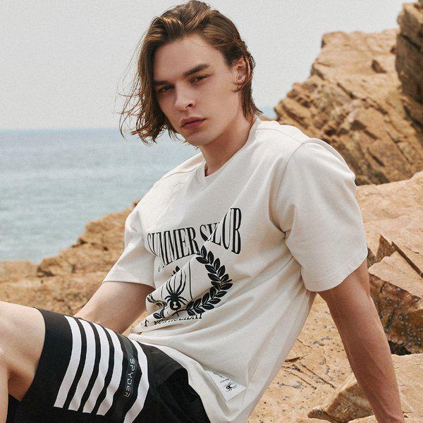 [] 男性グラフィック半袖Tシャツ SPJMCNRS334M