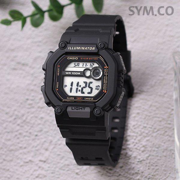 W-737HX-1A レトロ スクエア ロングバンド スポーツ メンズ ウレタン 時計 d