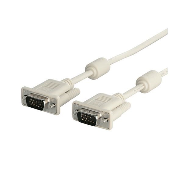（まとめ） バッファロー ディスプレイケーブル 極細 フェライトコア付 D-Sub15pinオス アイボリー 1.5m BSDCV15 1本 10セット