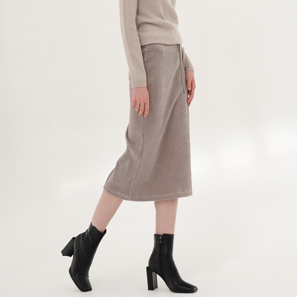 ACUD コーデュロイベンディングスカート_ベージュ
