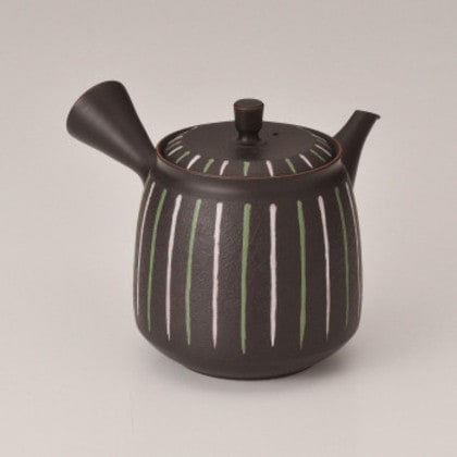 玲光 窯変黒線文 茶注 Y11