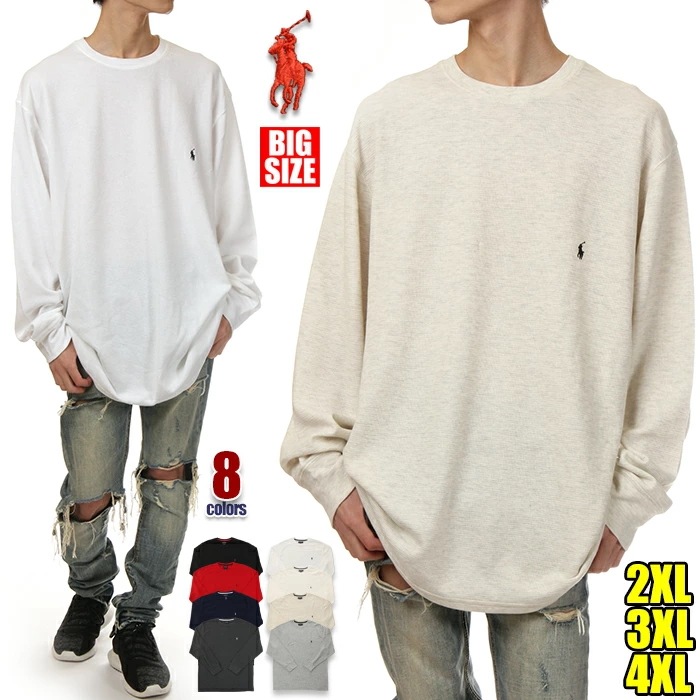 【ビッグサイズ】【USAモデル】ラルフローレン 長袖 Tシャツ メンズ POLO RALPH LAUREN サーマル ロンT 大きいサイズ ビッグシルエット ビッグ ビッグロンT 特大 ビッグT US
