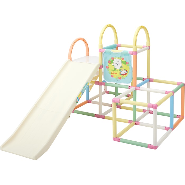ワンワンとぽぅぽ ロングスロープジム ジャングルジム 折りたたみ 室内 遊具 すべり台 いないいないばあっ! おかあさんといっしょ