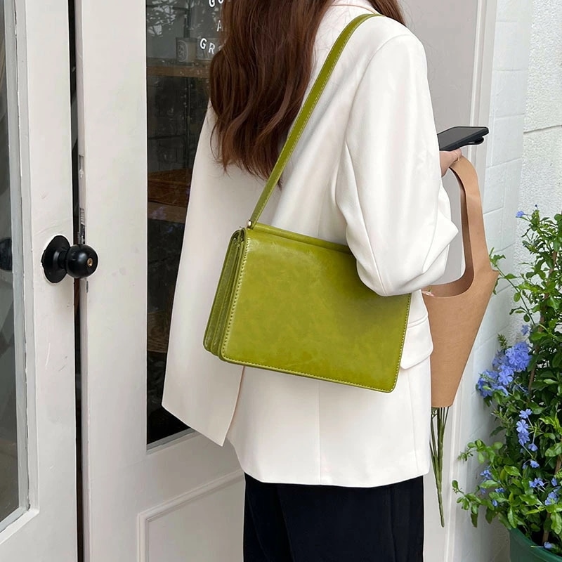 バッグ ショルダーバッグ 無地 デザイン スクエア 韓国 ファッション 雑貨 かわいい おしゃれ 北欧 送料無料 [K] (T)