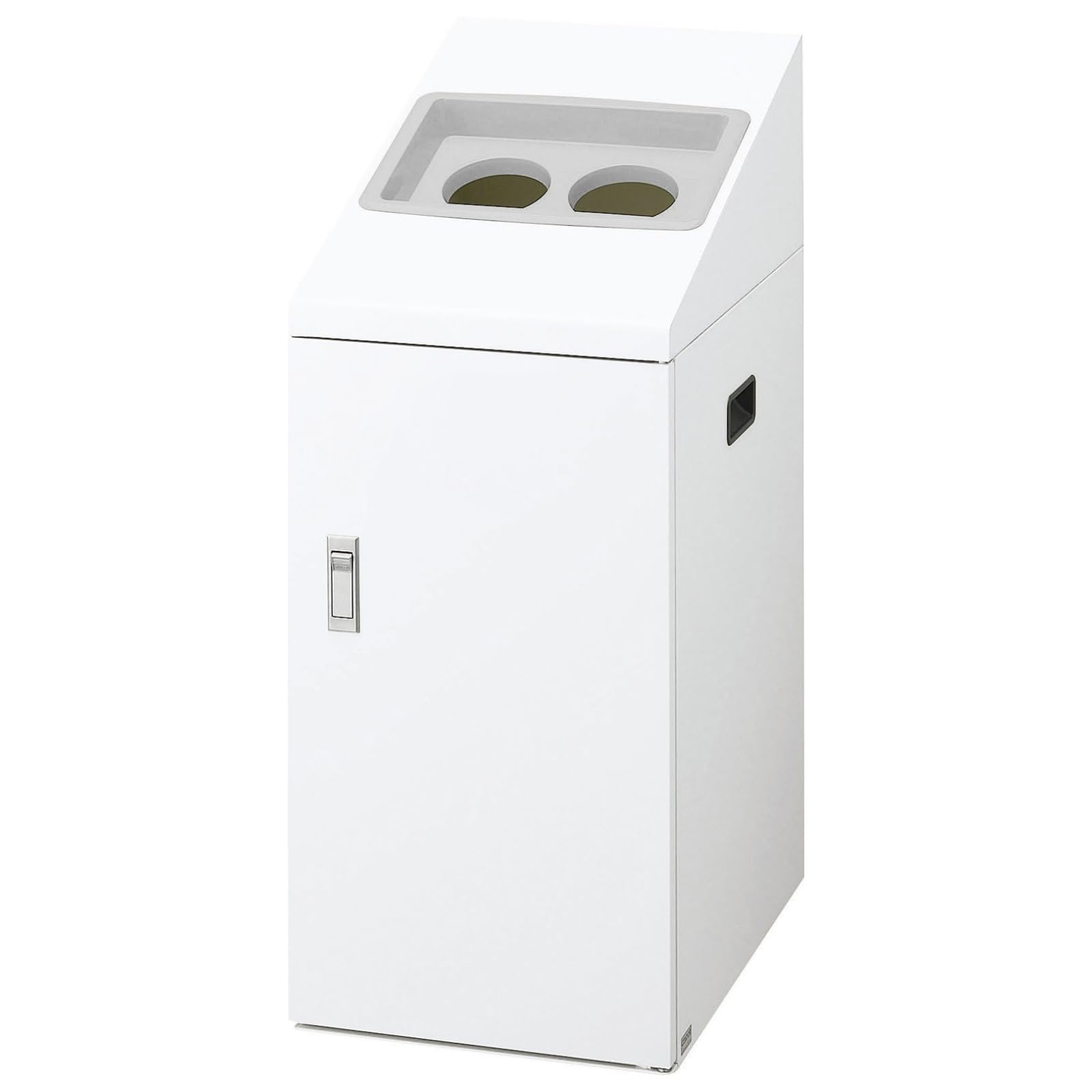 山崎産業(Yamazaki Sangyo)【日本製】CONDOR コンドル ゴミ箱 ごみ箱 ダストボックス 屋内用 容量 50L ホワイト 投入口 丸穴蓋 分別シール付き 内容器付き グリーン購入法適