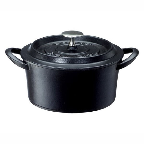 鋳物ホーロー鍋 琺瑯鍋 ほうろう 22cm ガス火 IH対応 ボンボネール ココット ブラック