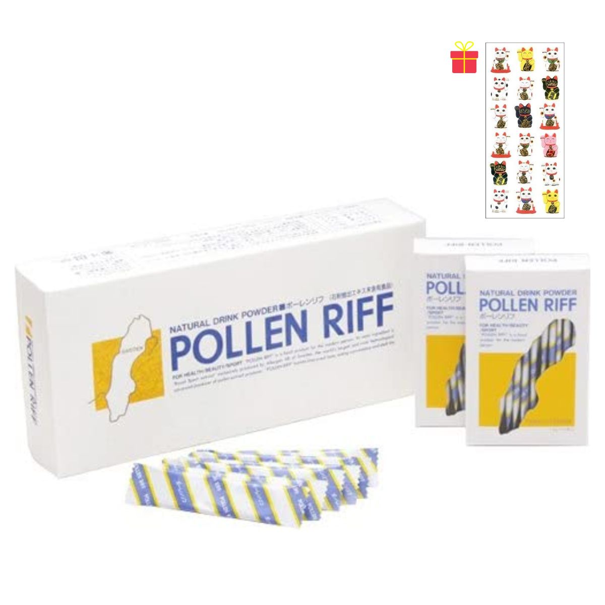 スウェーデンが認めた健康食品 ポーレンリフ 90包入【金運招き猫シール1枚付】花粉エキス末 超完全食品 約100種類の栄養素 パーフェクトフード サプリメント 花粉症 ISO取得