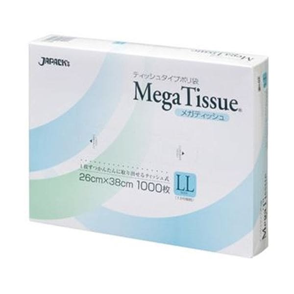 (まとめ)ジャパックス メガティッシュBOXポリ袋 LL 13号 BH03 1箱(1000枚)10セット