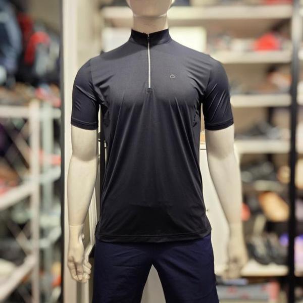 TT4857MBK 男性用半袖冷感スパン半袖ハーフジップTシャツ 登山用 (S40172016)