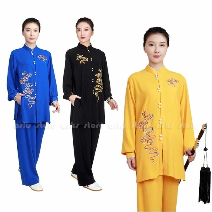 太極拳服 太極拳 服 セット 長袖 長ズボン 刺繍 太極拳ウェア カンフー 太極拳服 ２点セット スポーツ用品 練習着 表演服 表演 武術 拳法 演武 気功 朝練 団体服 舞台衣装 刺繍 花柄 男女兼 5,324円