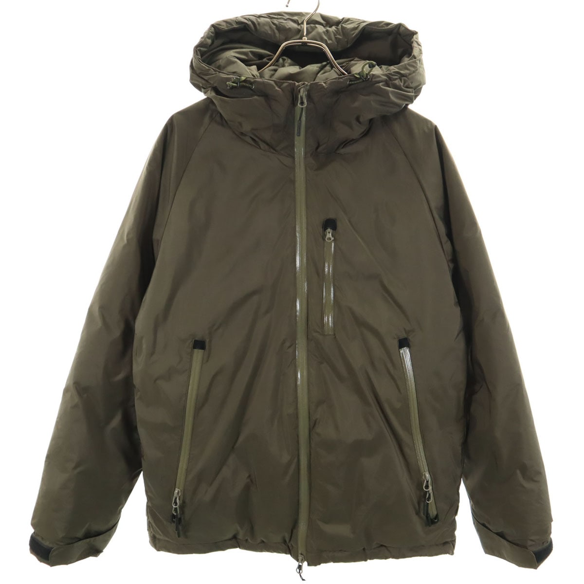 日本製 ダウンジャケット L オリーブ系 メンズ 古着