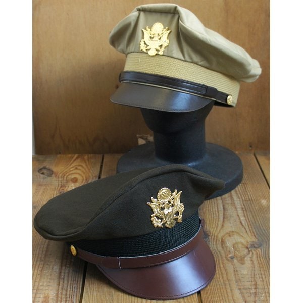 USタイプ オフィサーキャップ HC031YN カーキ 7 1／4（約58cm） [ レプリカ ]