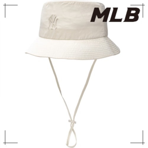 MLB公式正規品 バケットハット Goffcore Lightweight Nylon Safari Bucket Hat NY (Cream)