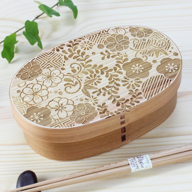 お弁当箱 曲げわっぱ 小判（中）HANA ナチュラル 日本国内仕上げ 470ml