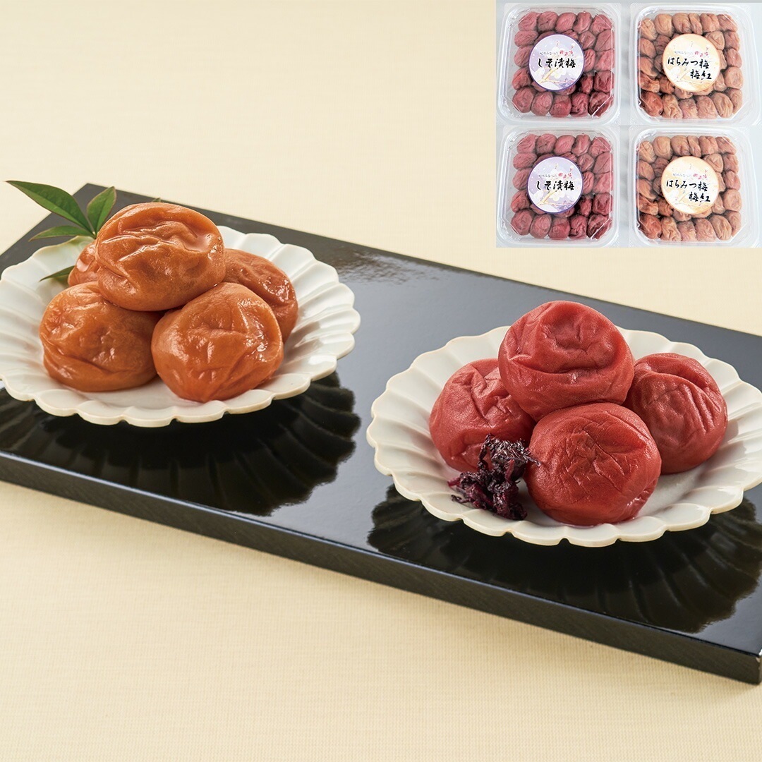 紀州みなべの南高梅 2種セット 【紀州みなべの南高梅しそ漬梅干450g(塩分13%) 紀州みなべの南高梅はちみつ漬梅干450g(塩分8%)】2 【産直メーカー直送品】 8,208円