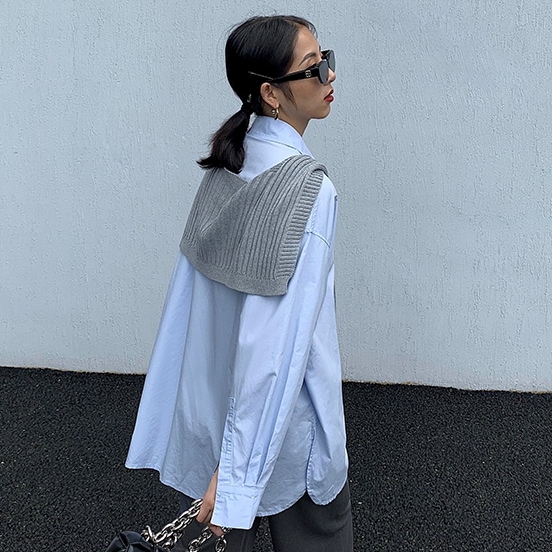 レディース 春夏 トップス シャツ 白シャツ 白トップス ひざ上 袖あり 7分袖 襟付き ストレート 5,382円