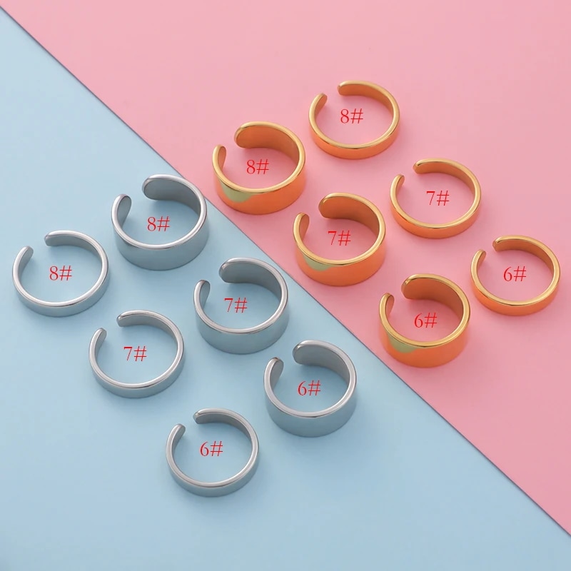 Fnixtar-ステンレス鋼のリング,シンプル,ミラーポリッシュ,幾何学的,調整可能,パーティーギフト用,ジュエリー,10個 5,595円