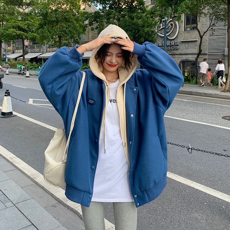 アウター レディース パーカー ブルゾン S M L 韓国 ジャンパー 長袖 フード付き かわいい 大人可愛い カジュアル おしゃれ お洒落 かっこいい レトロ こなれ感 ボーイッシュ スポーティー
