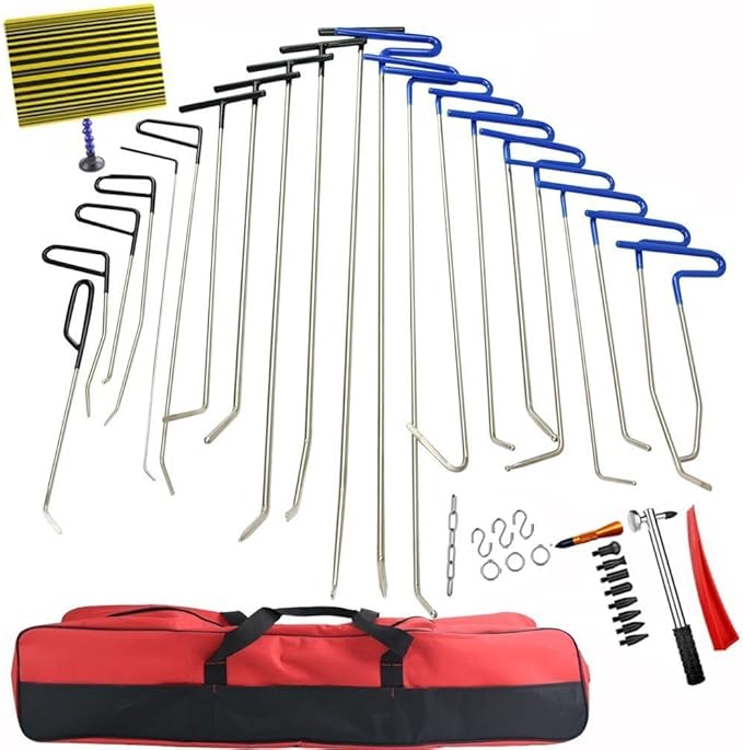 Furuix 車 デントリペア ツール 車の凹修復道具 押し出し工具 板金道具 凹み直す 全キット 作業 デントリペア 板金工具 車補修 車へこみ修理 凹み直し デントツールセット 工具バッグ 21本