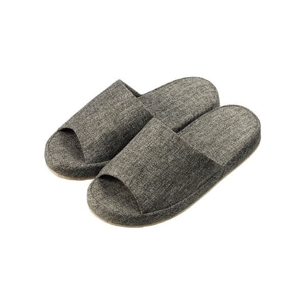 （まとめ）オーミケンシ 低反発軽量スリッパ ブラック[x5セット]