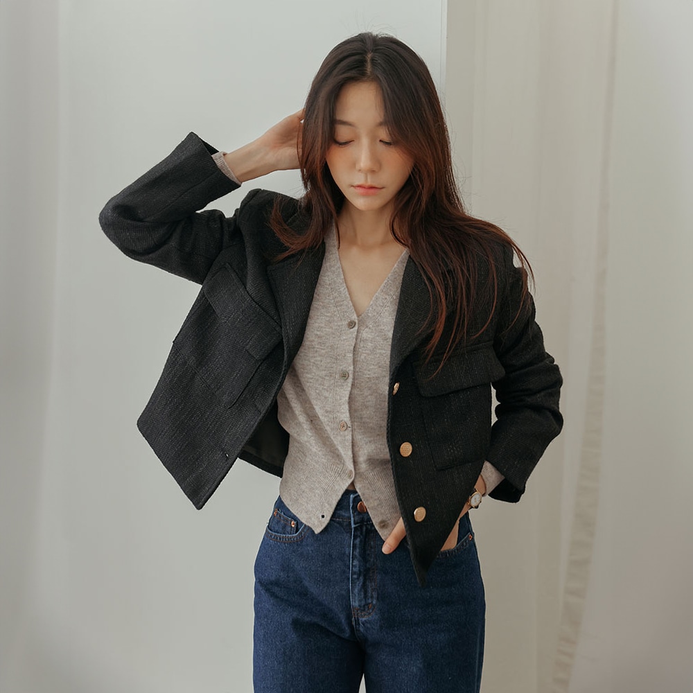 Raild Cara Goldボタンツイードジャケット