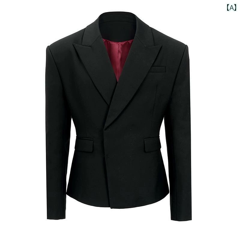 ビジネス　スーツ　ジャケット BALITONE カルメン 高級 レッド ウエスト スーツ ジャケット ダブルブレスト ショルダーパッド ドレス