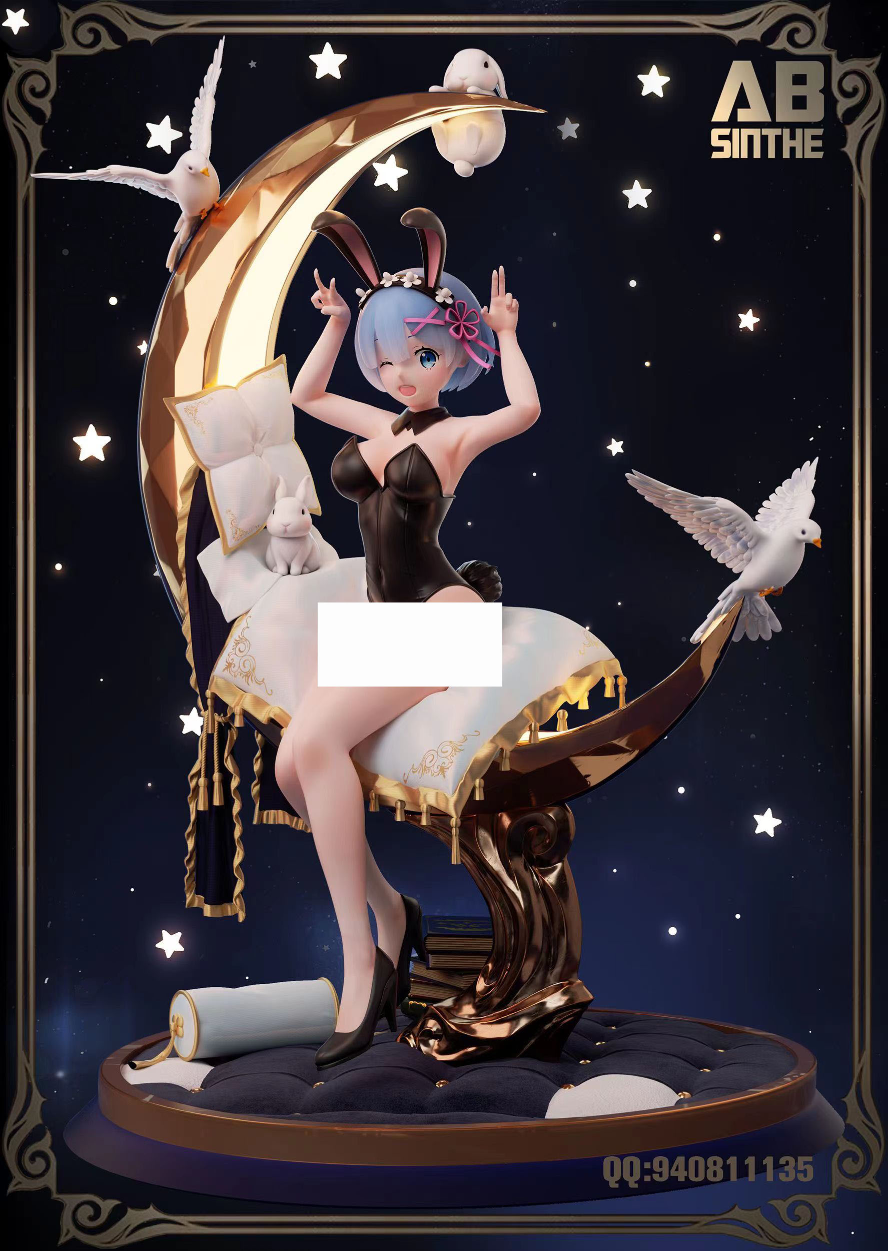 レム フィギュア バニーVer. 1/6スケール 塗装済み完成品 ガレージキット A.B.S 限定販売 スタチュー