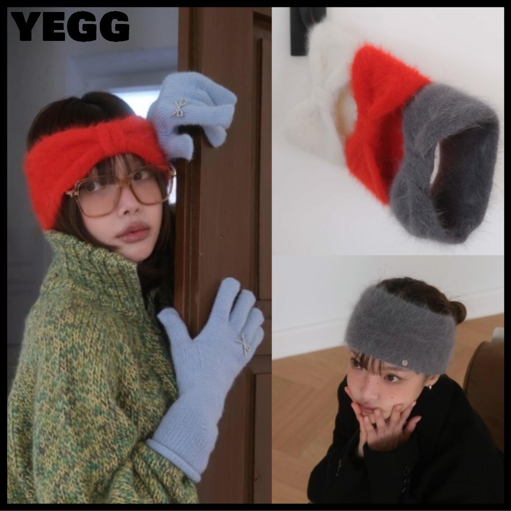 【YEGG】 Ribbon Angora band リボンアンゴラバンド リボンヘアバンド リボンアンゴラヘアバンド カチューシャ