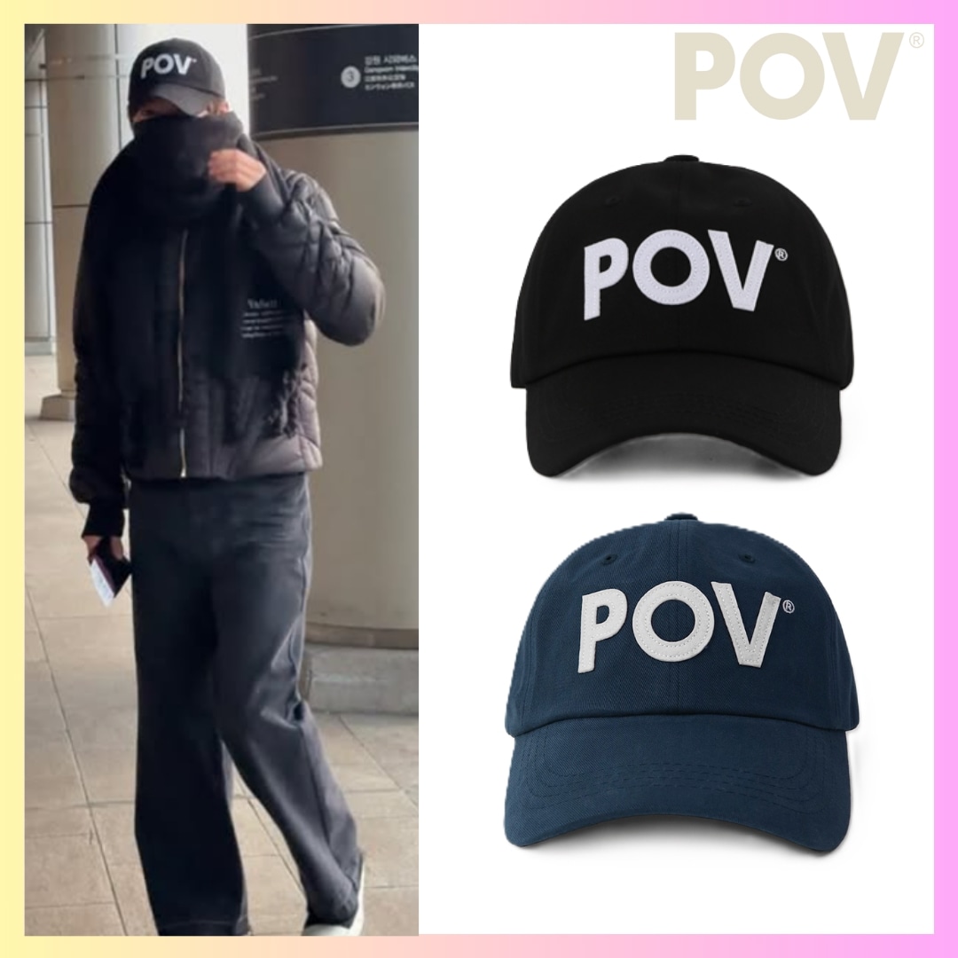 [チャングンソク着用] [POV SEOUL] POV LOGO CAP - 2 COLORS + FREE OMAKE 韓国ファッション レディースレディース ボールキャップ