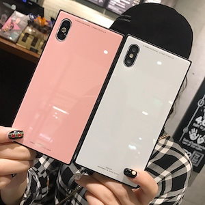 送料無料iPhoneSE2 ケース 4色から選べるカワイイ背面ガラス鏡面ケース！iPhone11ほか各種対応　 耐衝撃 軽量