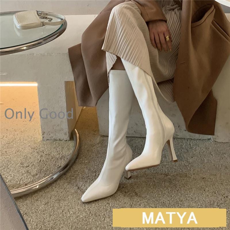 超目玉新品ロングブーツ レディース ニーハイブーツ サイドジップ ハイヒール ロング丈 美脚 膝丈 ピンヒール 防寒 カジュアル 防滑 歩きやすい 秋冬 長靴