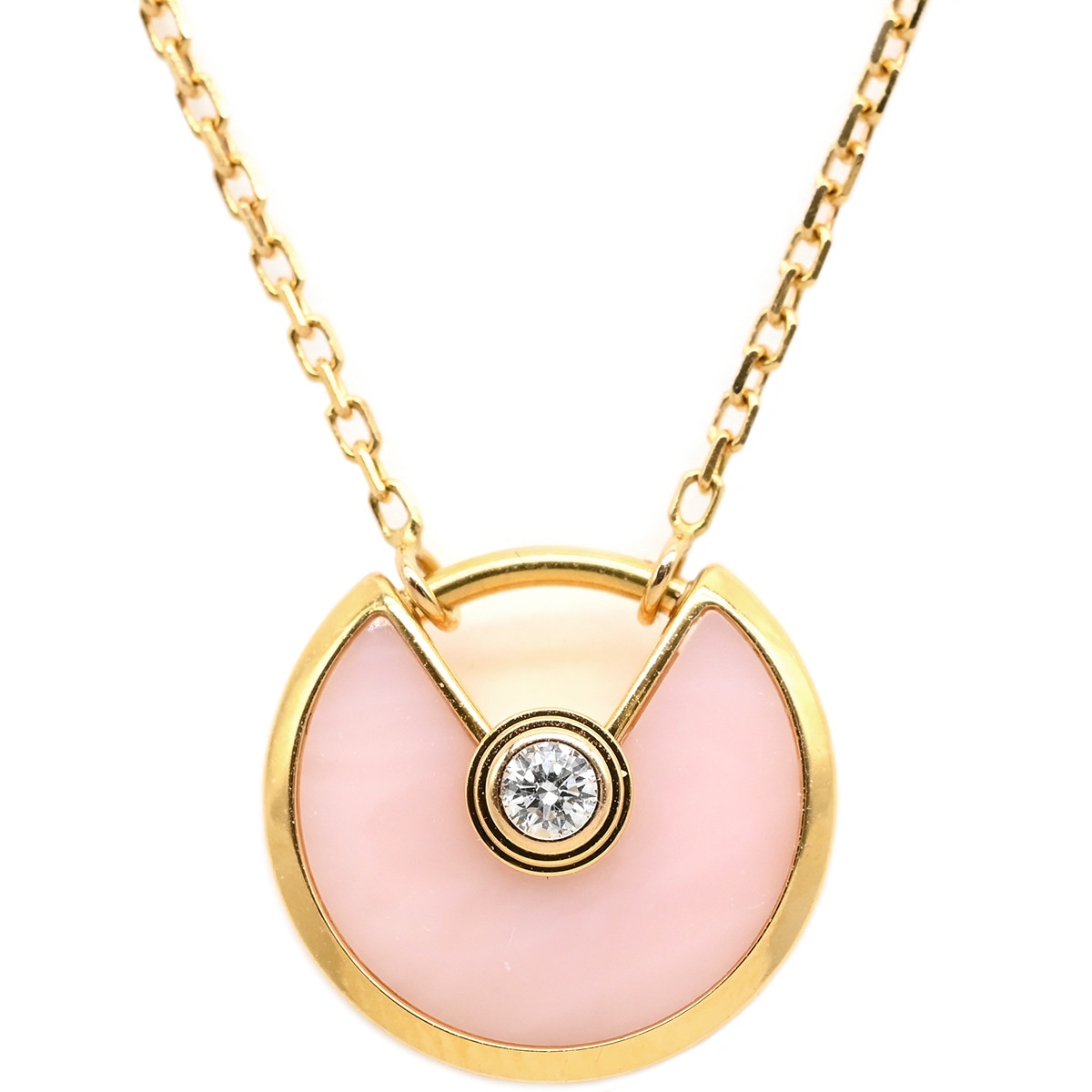 カルティエ Cartier ネックレス アミュレット ドゥ XS K18PG ダイヤモンド ピンクオパール ピンク×ピンクゴールド ピンク 1Pダイヤ 【中古】
