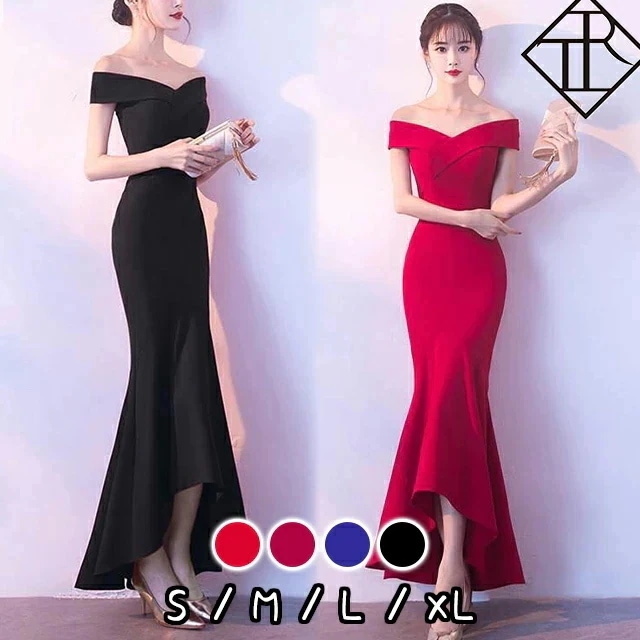 パーティードレス 結婚式 ドレス ワンピース レディース 二次会 お呼ばれ パーティー 大きいサイズ ロングドレス ロング丈 お呼ばれドレス フォーマル タイト マーメイド オフショルダー 綺