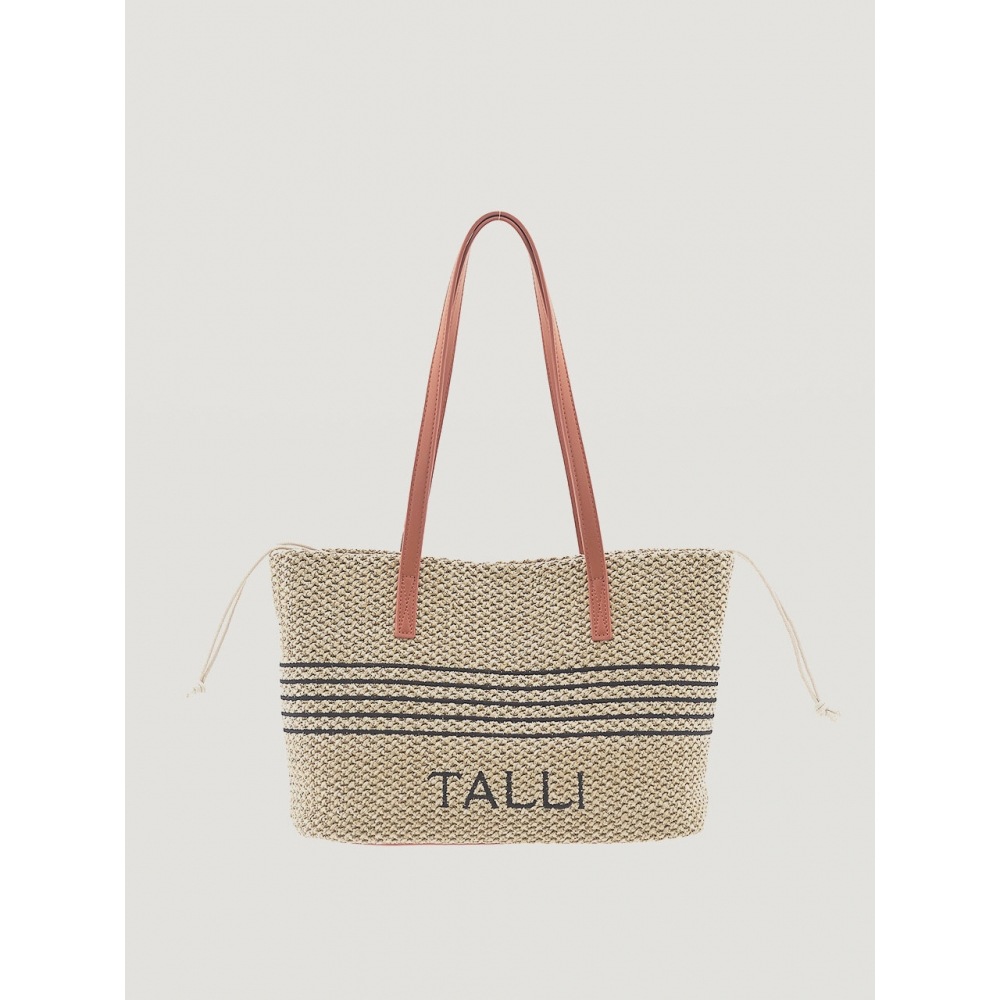 TALLI ローサンドショルダーラフィアバッグオレンジ