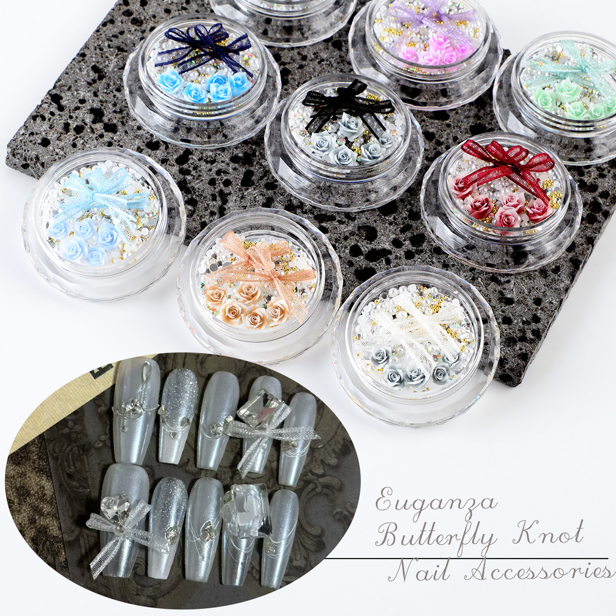 【1点ご購入 で10点プレゼントいたします】網糸オルガン糸胡蝶結び目ネイルアクセサリービーズ平底ドリル樹脂グラディエントフラワーモノクロレースアクセサリー 232,827円