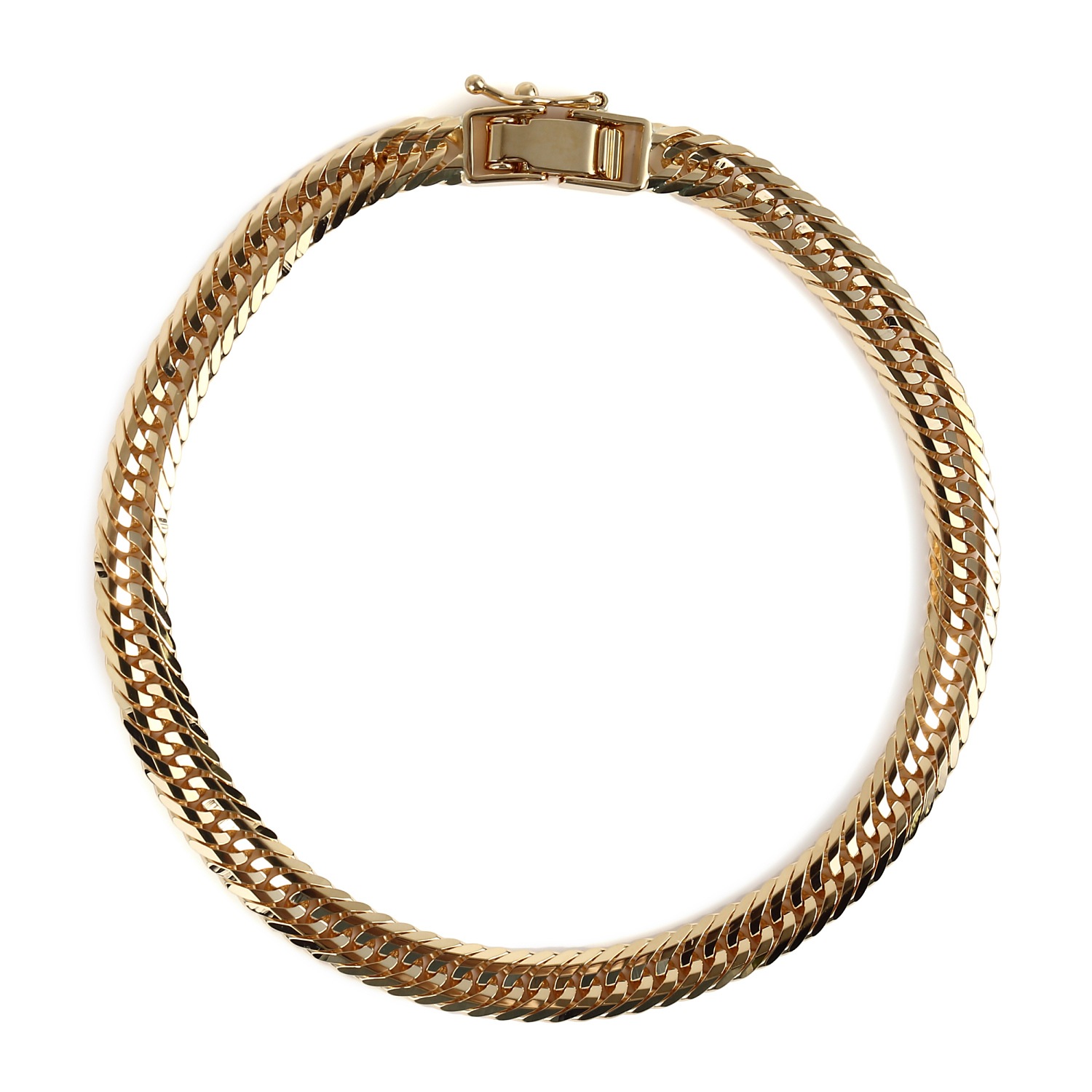 18金 ブレスレット 12面 トリプル 10g 18cm 中留 メンズ レディース チェーン k18 18k ゴールド