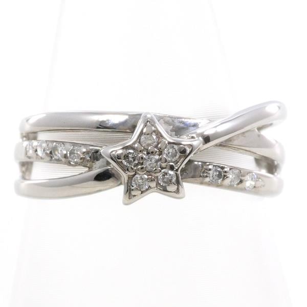 K14 14金 WG ホワイトゴールド リング 指輪 9号 ダイヤ ジュエリー 中古