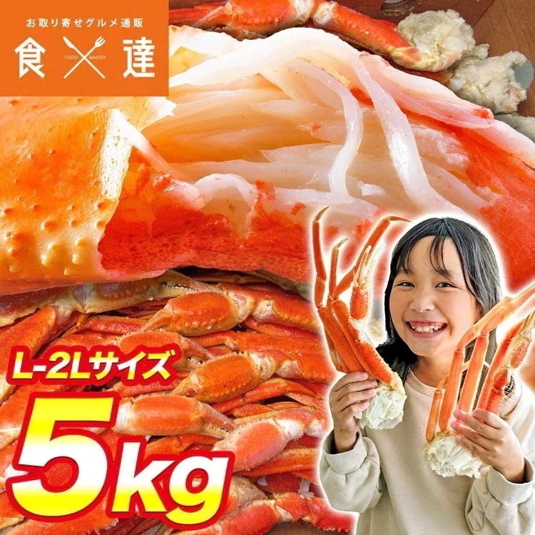 メガ盛り5kg！訳あり L-2Lボイルズワイ蟹 5kg 冷凍便 指定日不可