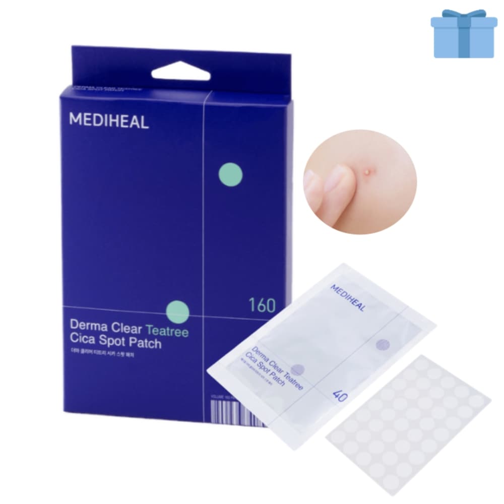 1+1 ダーマ クリア ティーツリー シカ スポット パッチ 4枚 (160 パッチ) / 韓国 ニキビ パッチ