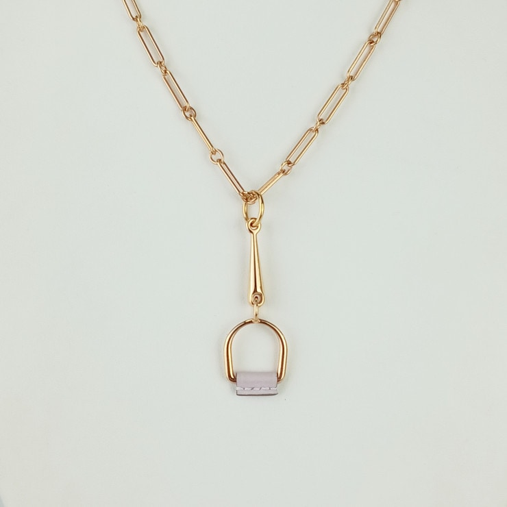 エルメス ネックレス エリタージュ エケストル メタル - ゴールド ピンク系 ジュエリー ペンダント ブランド 小物 ラグジュアリー 誕生日プレゼント 女性 彼女 ギフト【本物保証】