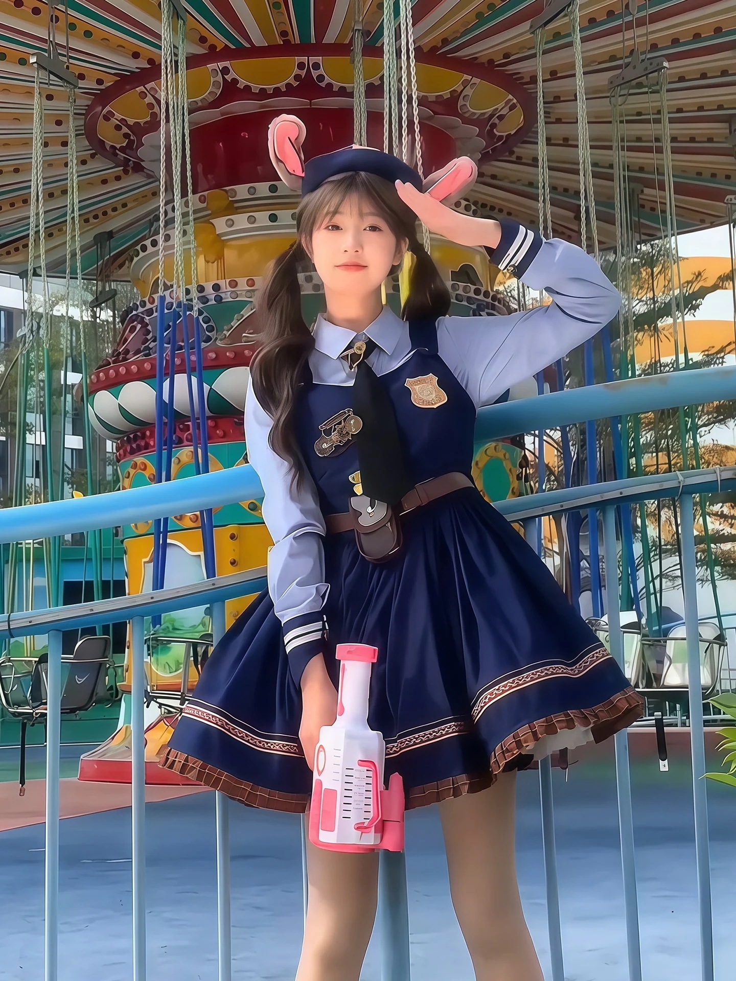 Z 35狂った動物城はジュディウサギの警察官cos服を着ています コスチューム