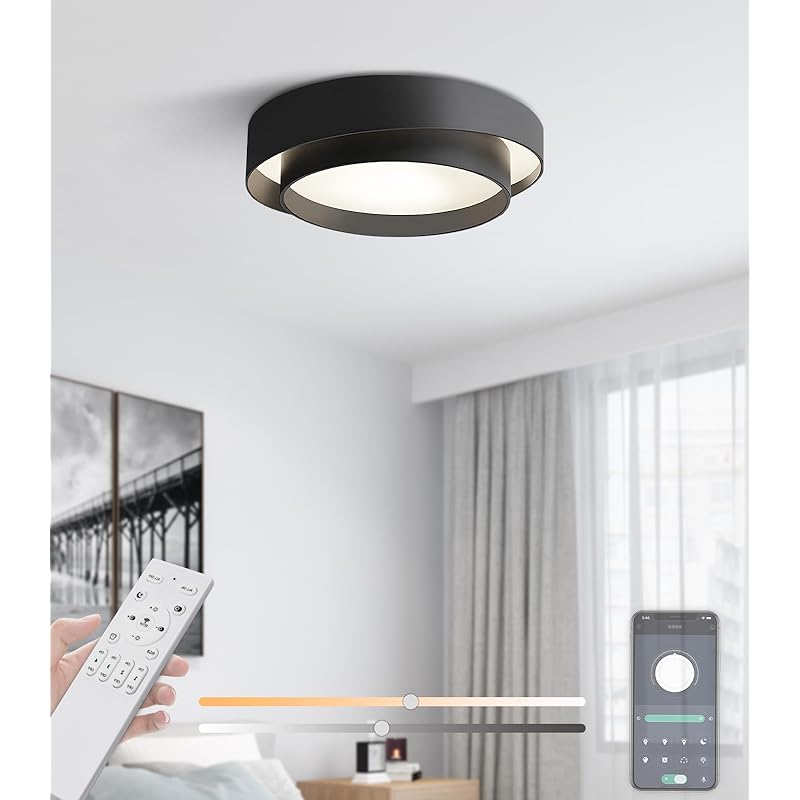 Auesk シーリングライト 10畳 12畳 14畳 おしゃれ 北欧 LEDシーリングライト 無段階調光/調色 リモコン付き スマホAPP操作 照明 天井 オシャレ 照明器具 寝室 リビング キッチン