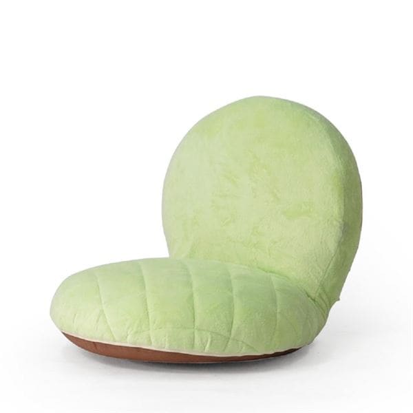 メロンパン 座椅子/パーソナルチェア (グリーン 1人掛け) 幅45cm 低反発ウレタン リクライニング スチールパイプ (リビング)