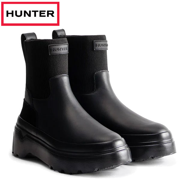 ハンター HUNTER レディース エクスプローラー チェルシー フラットフォームブーツ WFS1000LPY-BLK 26,499円