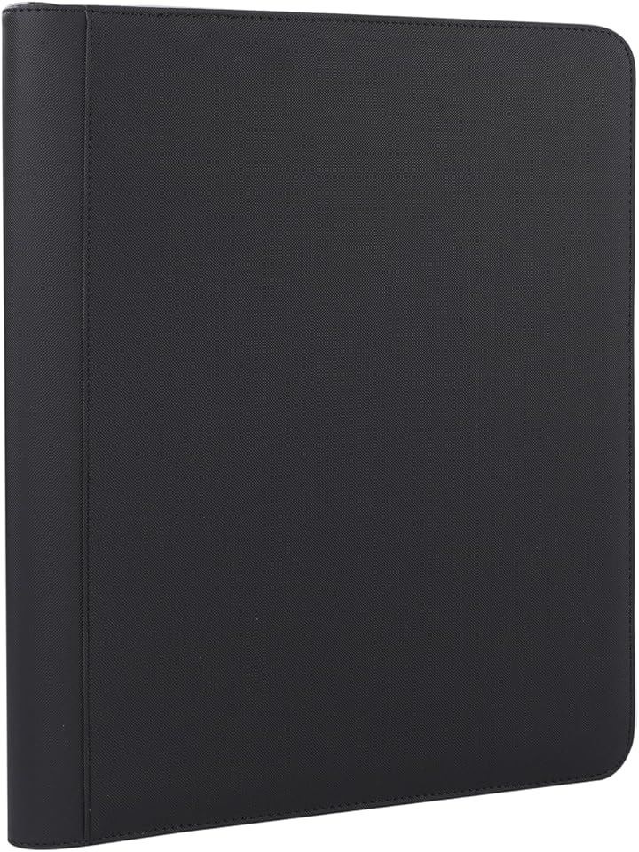 ローダー用ファイル 9ポケット 288枚収納 トップローダー/サイドローダーに入れたままカードを収納可能 ファスナーあり ブラック( ブラック, 9ポケット・ブラック・288枚収納)