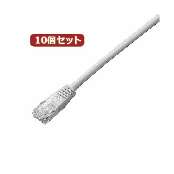 （まとめ）10個セット エレコム Cat5e準拠LANケーブル LD-CTN／WH1X10(×2セット)