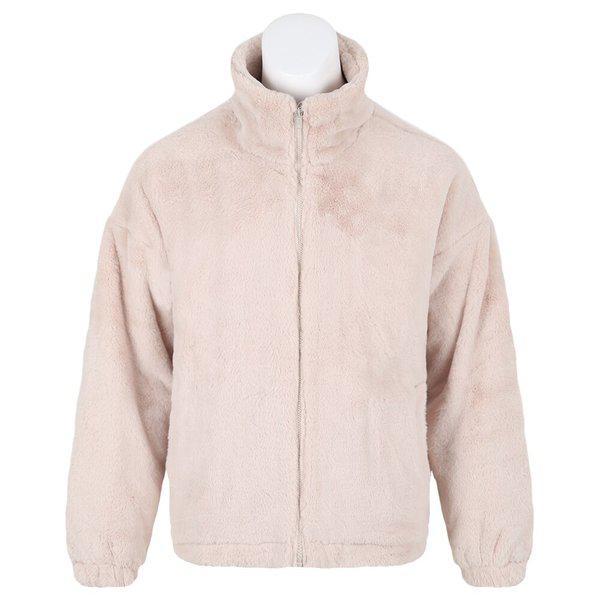 メンズ冬セミオーバーフィット極細糸ジップアップジャンパーRB-JUW-Q056-ベージュ